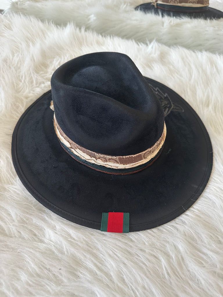 NEW!! GB ORIGINAL: The Luxe Banded Suede Hat in Black