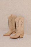 NEW!! The “Olivia” Laser Cut Boot in Beige