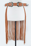 NEW!! Buckle Up Faux Leather Fringe Belt in 4 Colors!