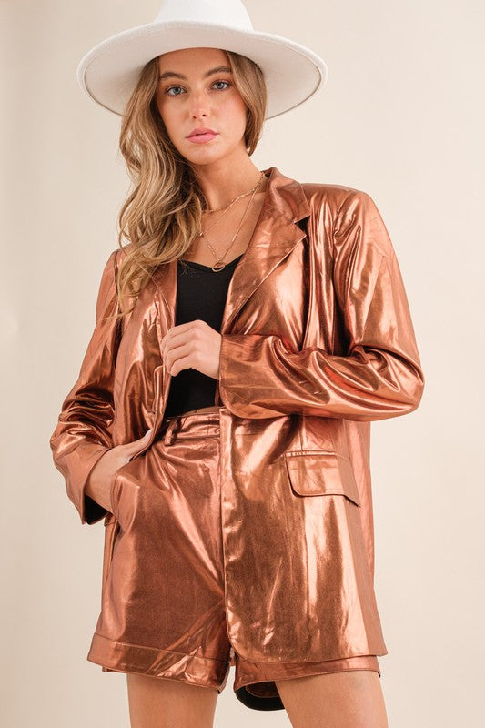 NEW!! Bronze Metallic Blazer Set