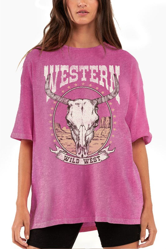 NEW!! Wild West Graphic Tee in Pink
