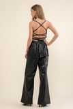 NEW!! Faux Leather Fringe Jumpsuit