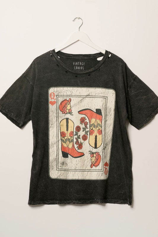BEST SELLER!!  Poker Face Vintage Graphic Tee