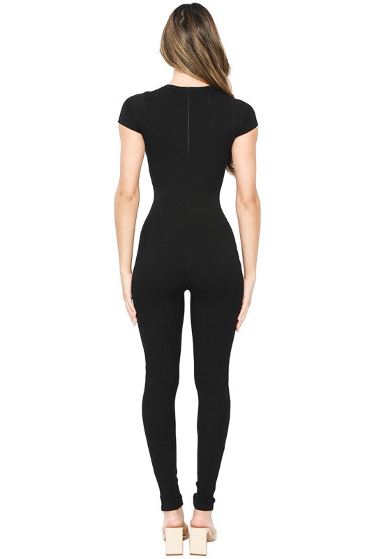 NEW!! "Base Layer" Ribbed Short Sleeve Jumpsuit