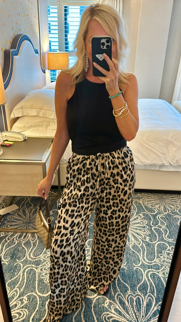 NEW!! Leopard Print Drawstring Pants