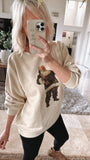 AS SEEN ON WHITNEY RIFE!! "Champagne Santa" Oversized Sweatshirt in 4 Colors