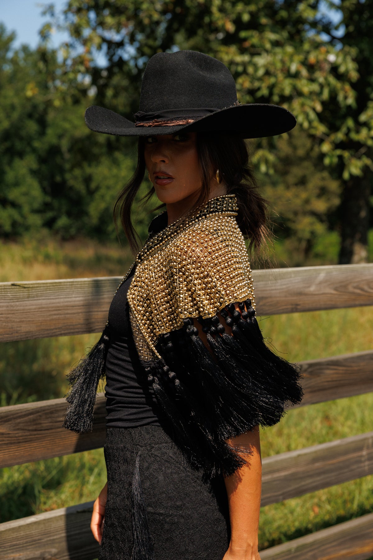Two Tone Fringe Tassel Cape