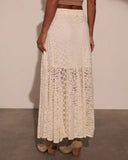 NEW!! The Kelsea Flowy Lace Maxi Skirt in Cream - PRE ORDER