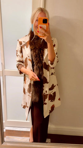 NEW!! Faux Suede Cow Print Blazer/Coat