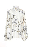 AS SEEN ON WEST DESPERADO!! Horseprint Satin Top in White