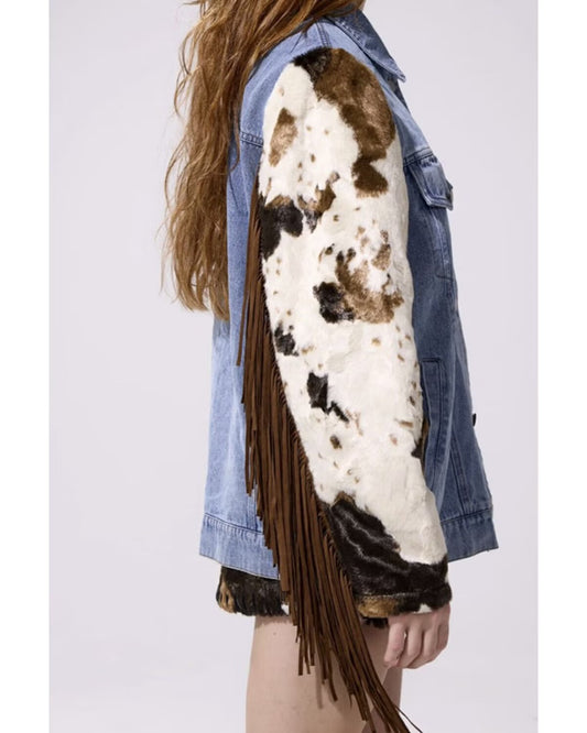 The “Beth” Fringe Denim Jacket