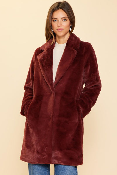 NEW!! Vivienne Faux Fur Jacket in Brown