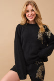 NEW!! Comfy Luxe Pajama Lounge Set w/ Tiger Sequin