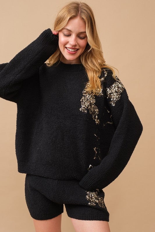 BACK IN STOCK!! Comfy Luxe Pajama Lounge Set w/ Tiger Sequin (8101818368239)