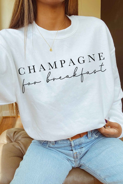 New!! "Champagne" Sweatshirt in White