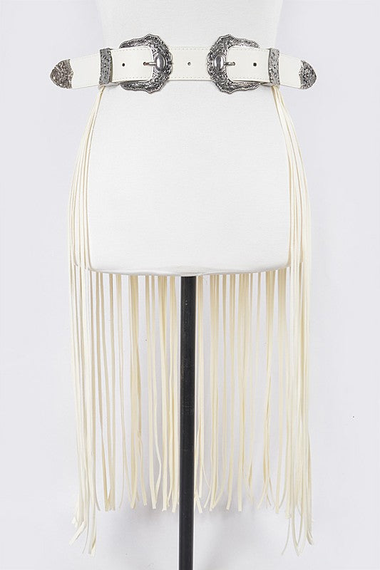 NEW!! Buckle Up Faux Leather Fringe Belt in 3 Colors!