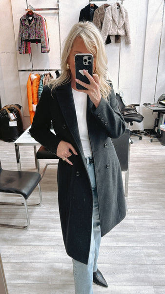 NEW!! London Double Breasted Coat in Charcoal