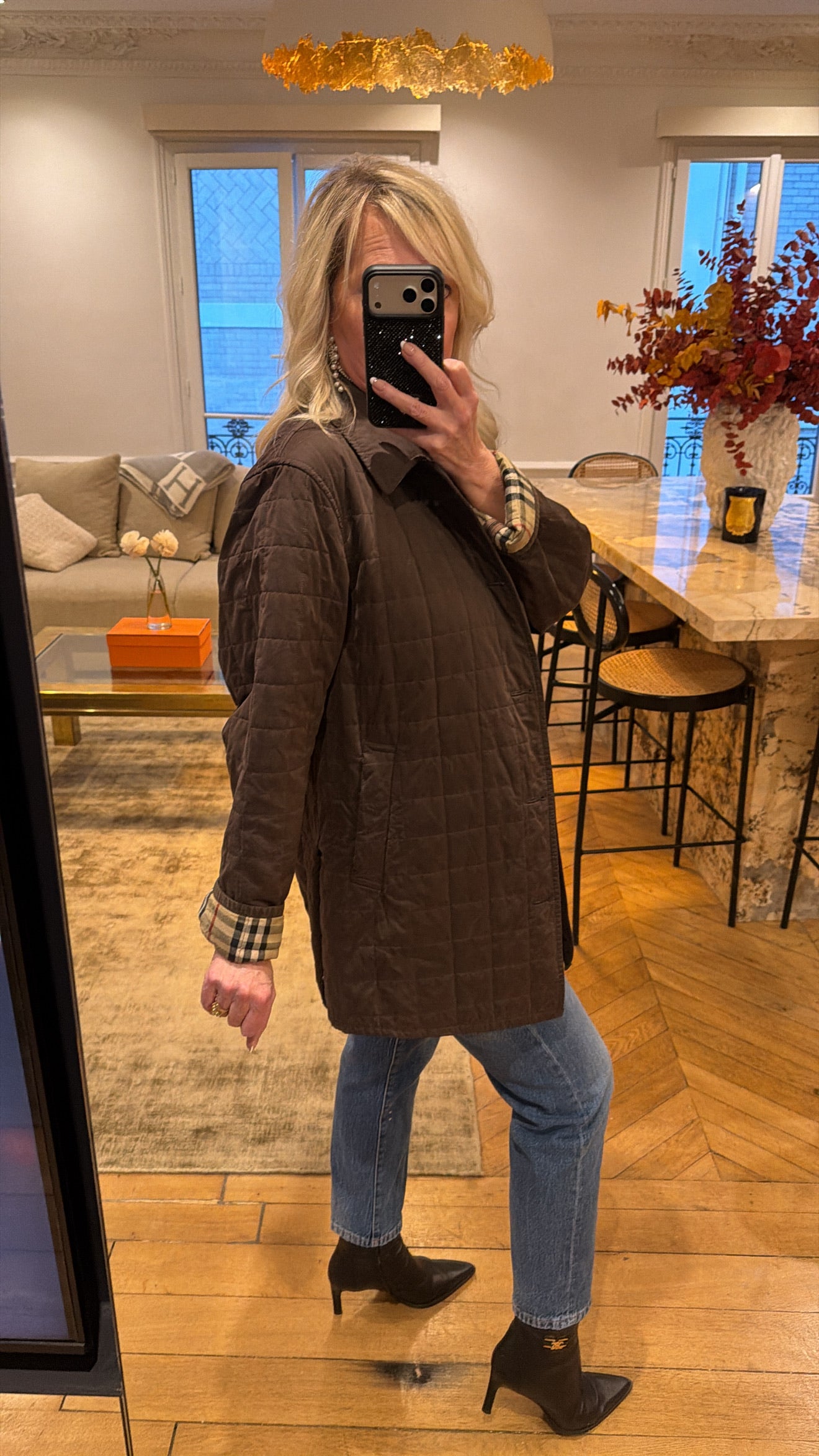 Vintage Burberry Quilted Brown Jacket Size Large