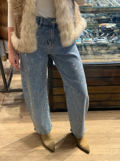 NEW!! The Westgate Light Denim Barrel Rhinestone Jean