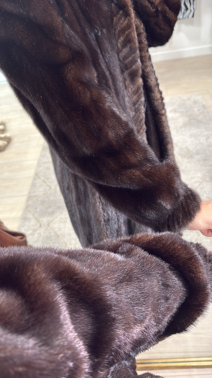 #29 Vintage Mahogany Mink Fur Coat Size Small