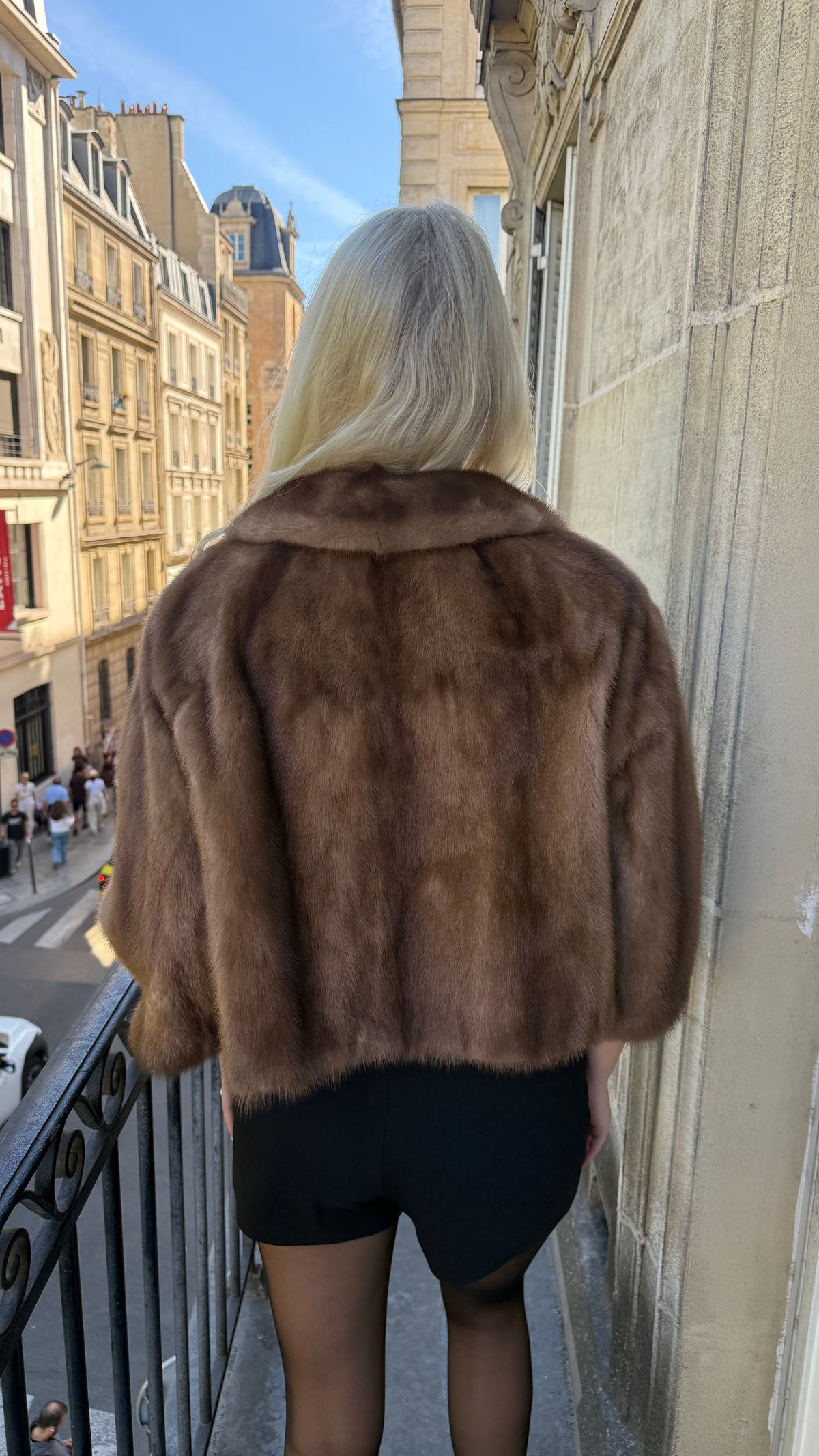 #107 Vintage Demi Buff Mink Cropped Jacket Size Small/Medium