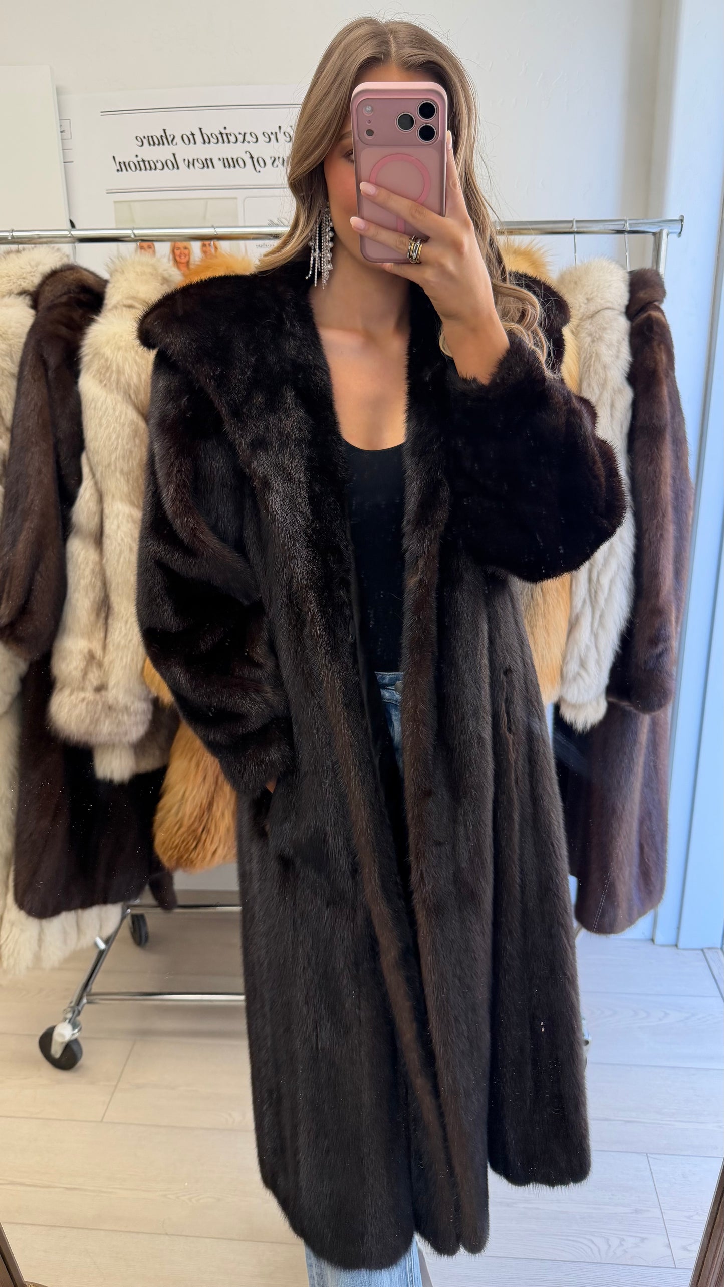 #20 Vintage Ranch Mink Coat Size S/M