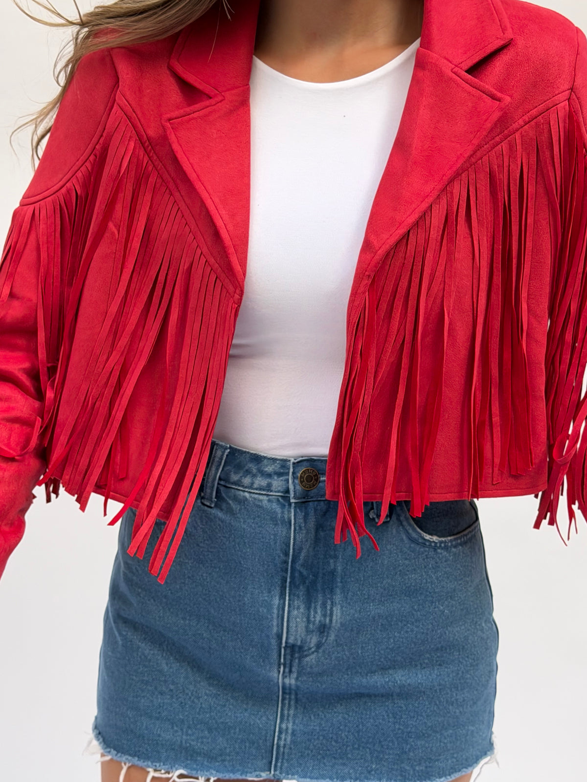 The Range Cropped Jacket in Red