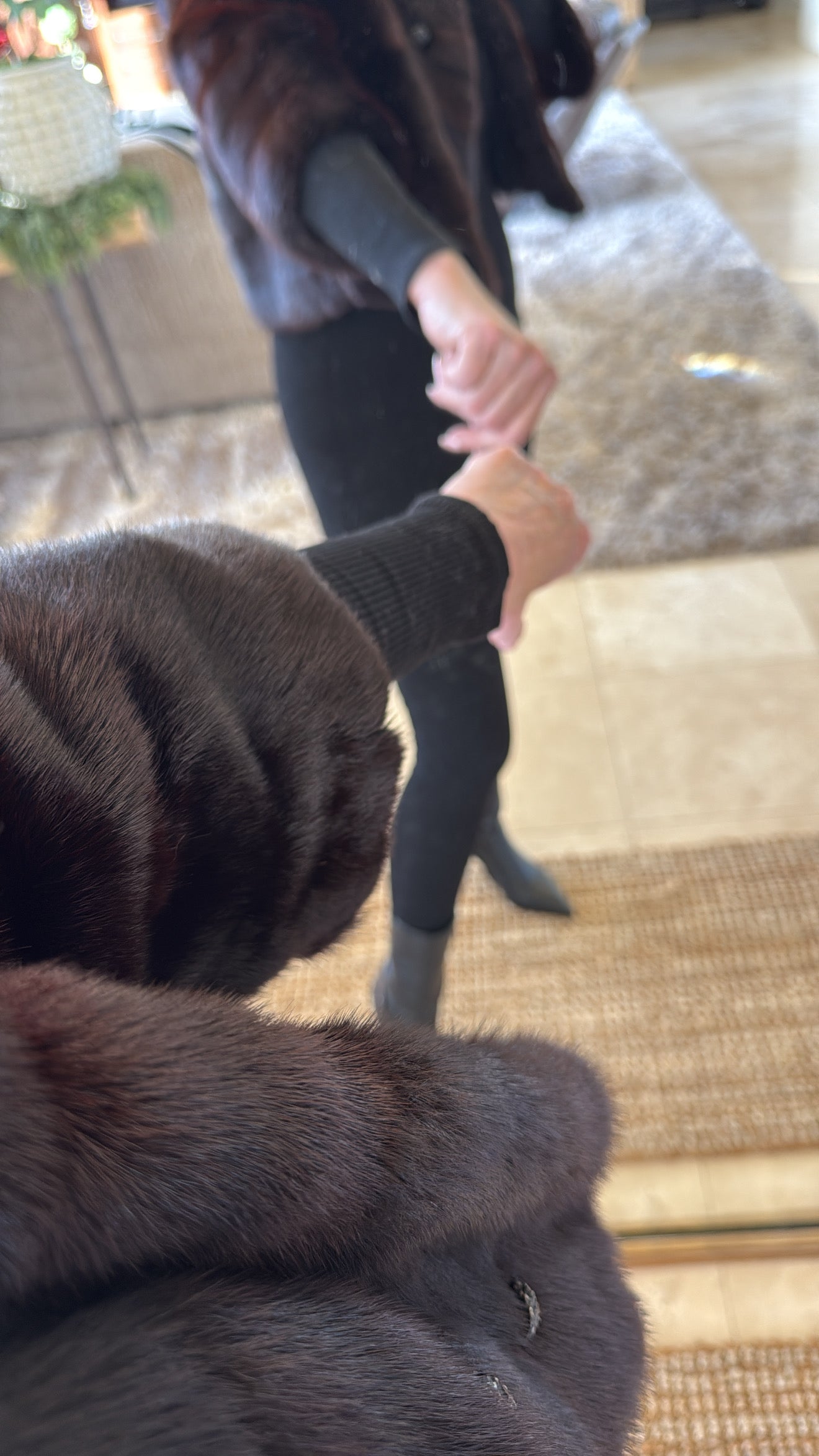 #118 Vintage Mahogany Mink Crop Fur Jacket