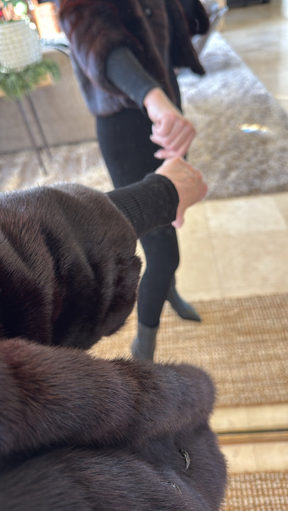 #118 Vintage Mahogany Mink Crop Fur Jacket