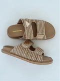 AS SEEN ON WHITNEY RIFE!! The Tuscany Raffia Slide in Nude