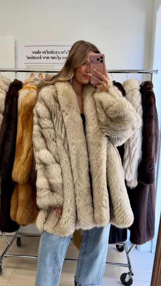 #4 Vintage Blue Fox Stroller Size Large