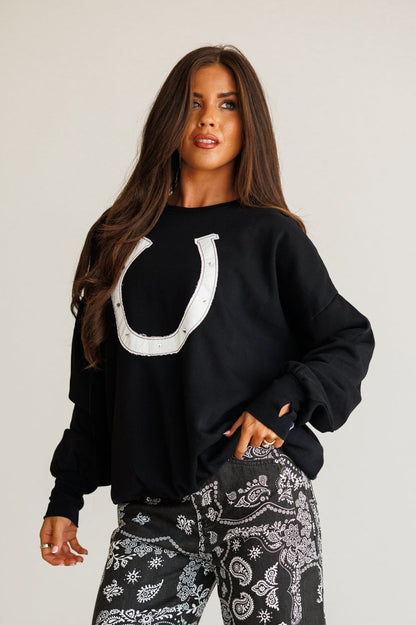 Horseshoe Sweatshirt in Black