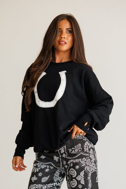 Horseshoe Sweatshirt in Black