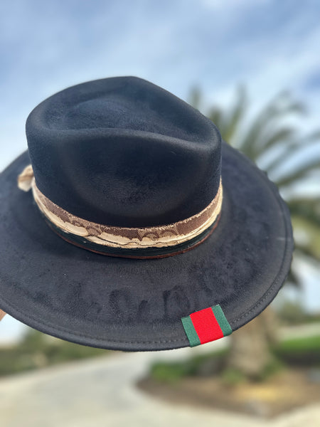 NEW!! GB ORIGINAL: The Luxe Banded Suede Hat in Black
