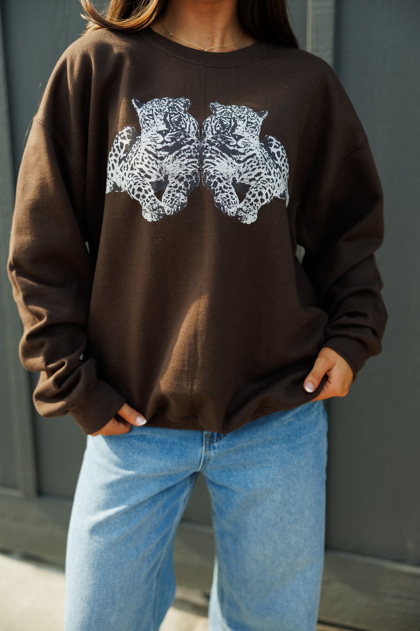 NEW!! Twin Leopard Sweatshirt in Brown