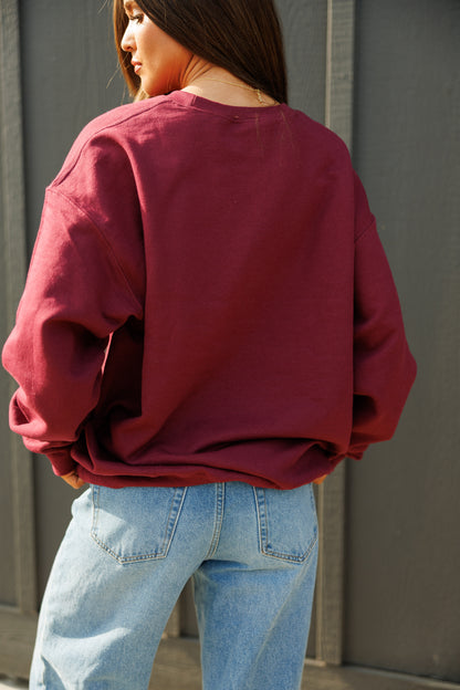 NEW!! Coffee Weather Sweatshirt in Burgundy