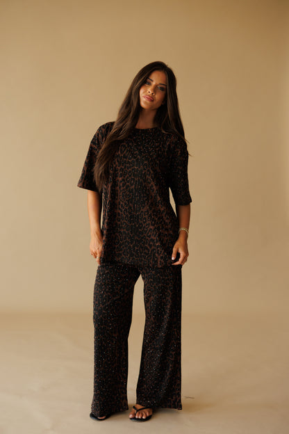 "Luxe Leopard" Rhinestone Lounge Set