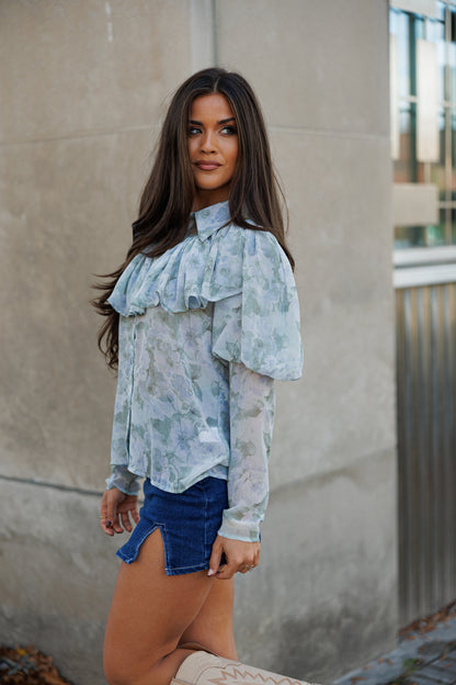 NEW!! "Nova Muse" Floral Ruffle Top