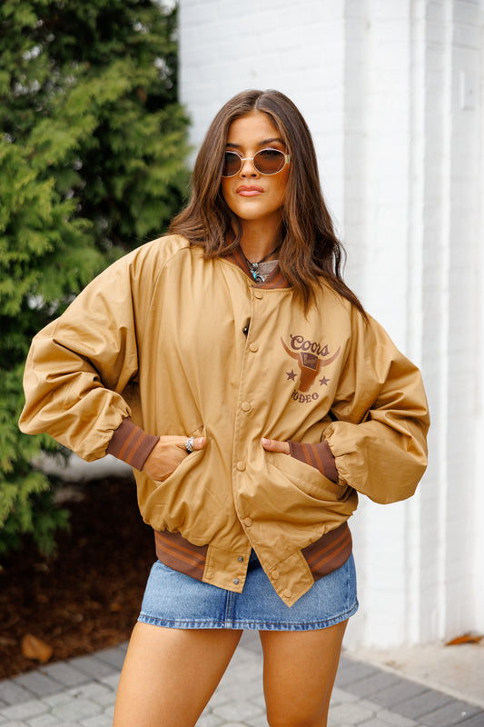 LICENSED!! Coors Banquet Rodeo Bomber Jacket