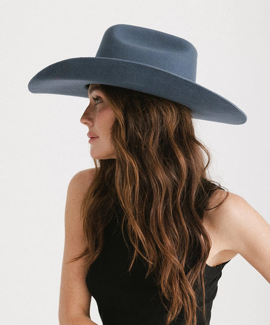 Teddy Cattleman Cowboy Hat in Vintage Blue