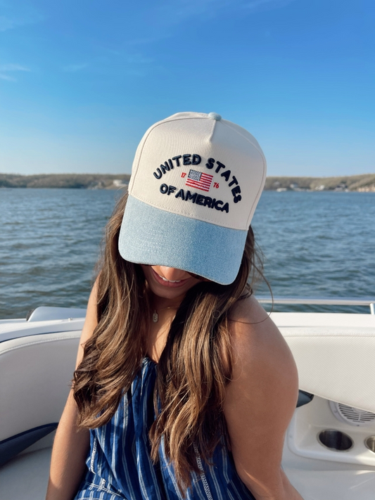 United States of America Embroidered Trucker Hat