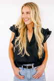 BEST SELLER!! Poppy Linen Blouse in Black