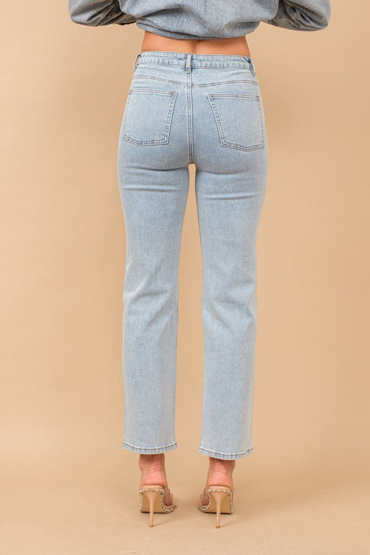 BACK IN STOCK!! Midland High Rise Rhinestone Jeans in Denim