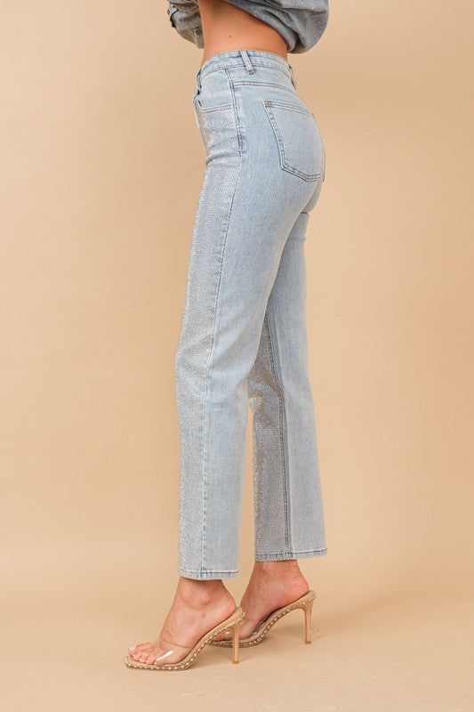 BACK IN STOCK!! Midland High Rise Rhinestone Jeans in Denim