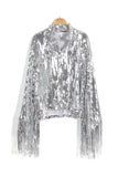 FINAL SALE!! Sadie Silver Sequin Fringe Jacket