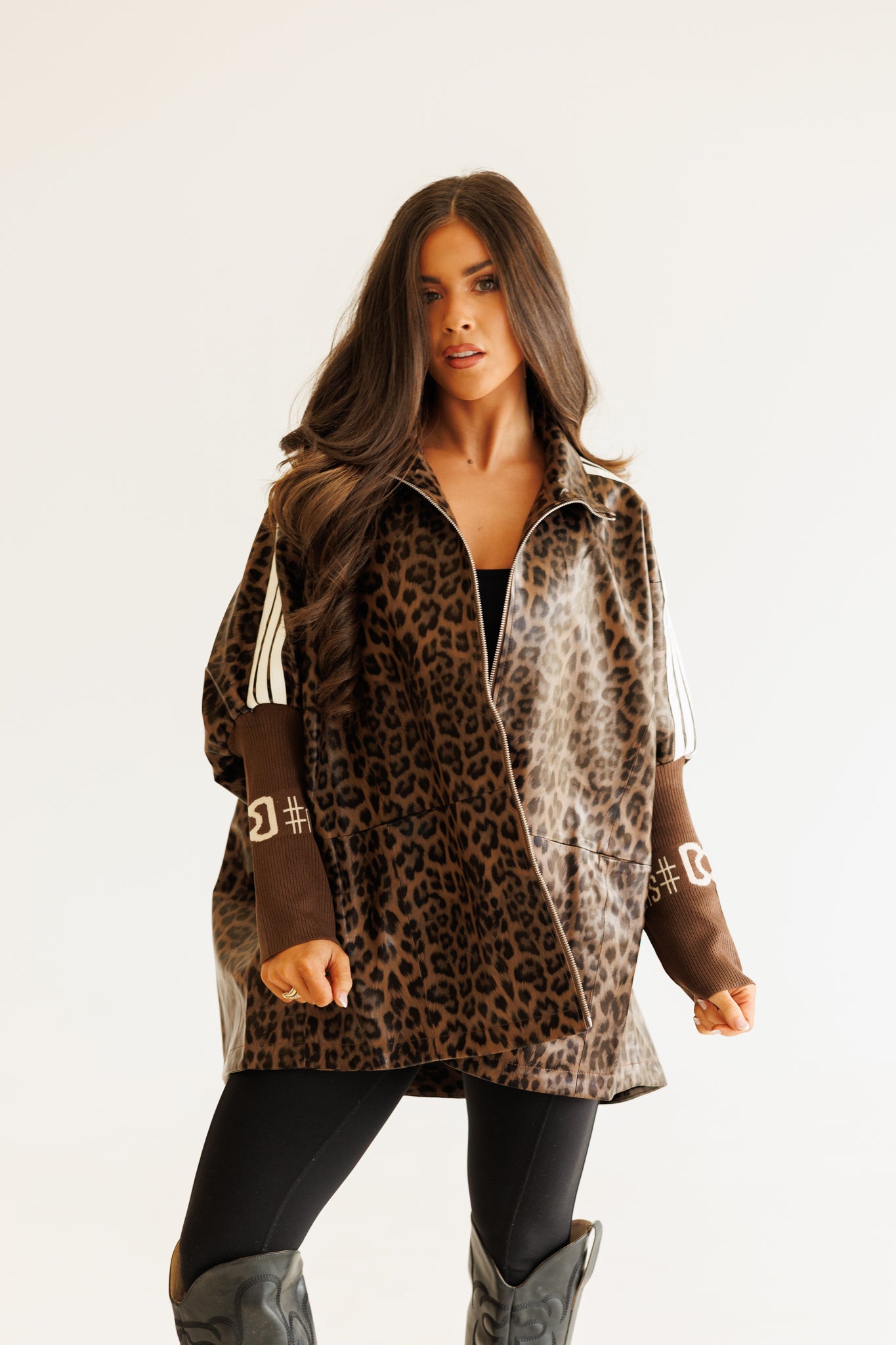 NEW!! Cheetah Print Oversized Zip Up Jacket