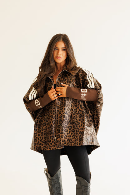 NEW!! Cheetah Print Oversized Zip Up Jacket