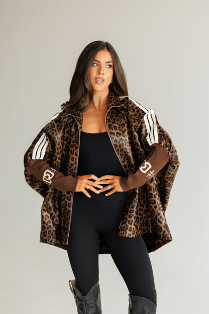 NEW!! Cheetah Print Oversized Zip Up Jacket