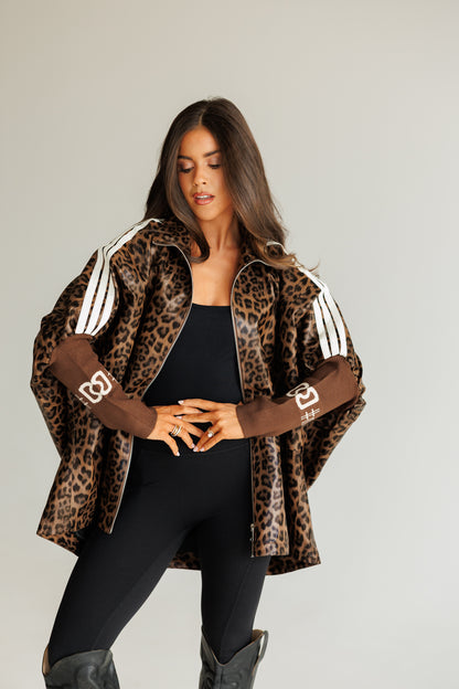 NEW!! Cheetah Print Oversized Zip Up Jacket