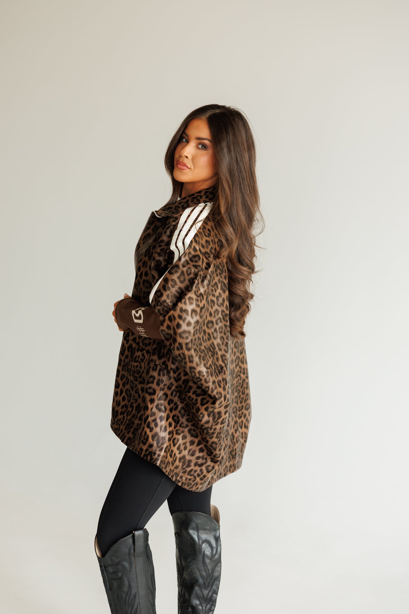 NEW!! Cheetah Print Oversized Zip Up Jacket